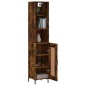 vidaXL Credenza Rovere Fumo 34,5x34x180 cm in Legno Multistrato vidaXL Credenza Rovere Fumo 34,5x34x180 cm in Legno Multistrato