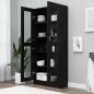 Armadietto con Vetrina Nero 82,5x30,5x185,5 cm in Truciolato Armadietto con Vetrina Nero 82,5x30,5x185,5 cm in Truciolato