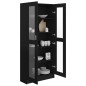 Armadietto con Vetrina Nero 82,5x30,5x185,5 cm in Truciolato Armadietto con Vetrina Nero 82,5x30,5x185,5 cm in Truciolato