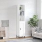 vidaXL Credenza 34,5x34x180 cm in Legno Multistrato Bianco Lucido vidaXL Credenza 34,5x34x180 cm in Legno Multistrato Bianco Lucido
