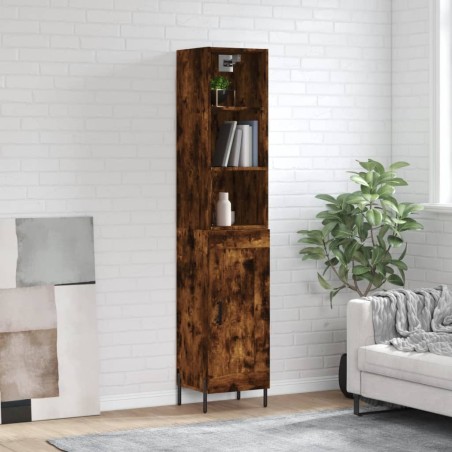 vidaXL Credenza Rovere Fumo 34,5x34x180 cm in Legno Multistrato