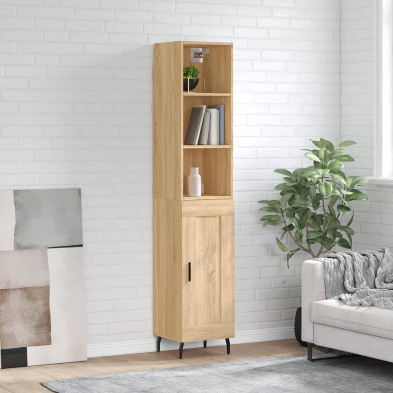 vidaXL Credenza Rovere Sonoma 34,5x34x180 cm in Legno Multistrato vidaXL Credenza Rovere Sonoma 34,5x34x180 cm in Legno Multistrato