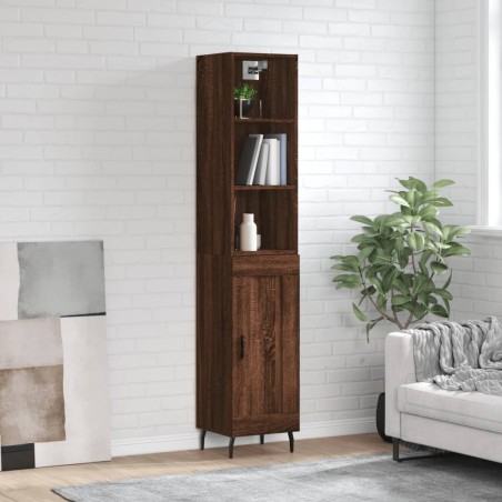 vidaXL Credenza Rovere Marrone 34,5x34x180 cm in Legno Multistrato
