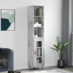 vidaXL Credenza Grigio Cemento 34,5x34x180 cm in Legno Multistrato