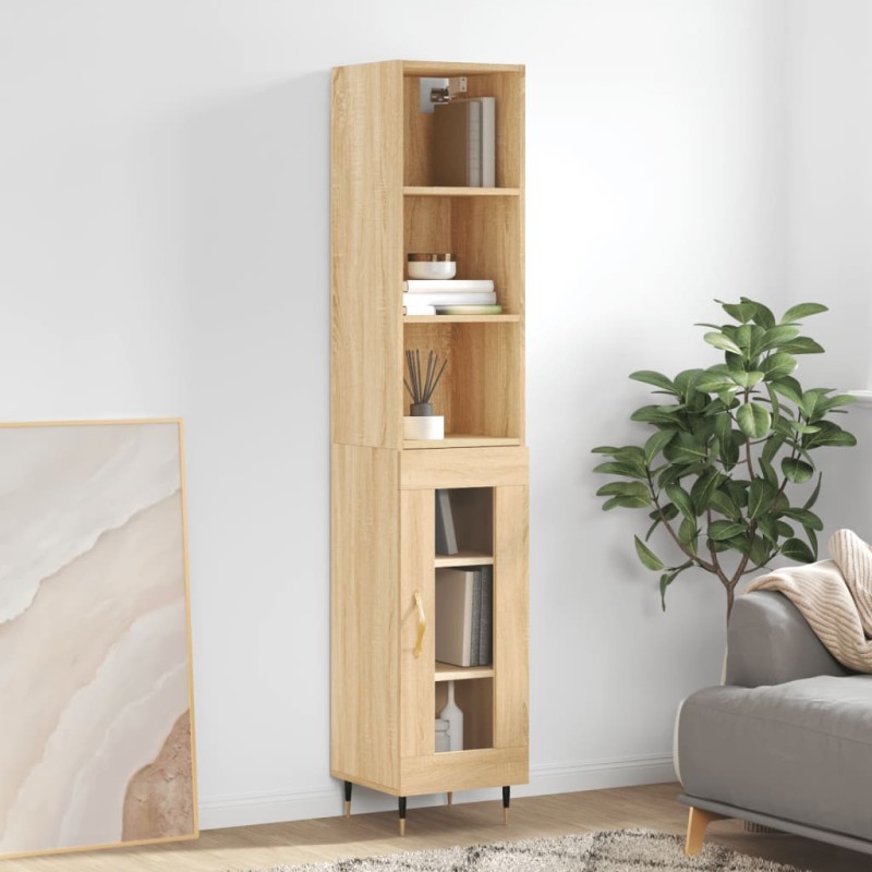 vidaXL Credenza Rovere Sonoma 34,5x34x180 cm in Legno Multistrato vidaXL Credenza Rovere Sonoma 34,5x34x180 cm in Legno Multistrato
