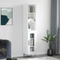 vidaXL Credenza 34,5x34x180 cm in Legno Multistrato Bianco Lucido vidaXL Credenza 34,5x34x180 cm in Legno Multistrato Bianco Lucido