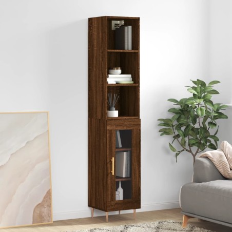 vidaXL Credenza Rovere Marrone 34,5x34x180 cm in Legno Multistrato