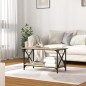 Tavolino Rovere Sonoma 80x45x45 cm in Legno Multistrato e Ferro Tavolino Rovere Sonoma 80x45x45 cm in Legno Multistrato e Ferro