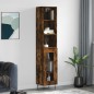 vidaXL Credenza Rovere Fumo 34,5x34x180 cm in Legno Multistrato vidaXL Credenza Rovere Fumo 34,5x34x180 cm in Legno Multistrato