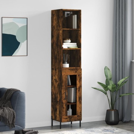 vidaXL Credenza Rovere Fumo 34,5x34x180 cm in Legno Multistrato