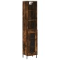 vidaXL Credenza Rovere Fumo 34,5x34x180 cm in Legno Multistrato vidaXL Credenza Rovere Fumo 34,5x34x180 cm in Legno Multistrato