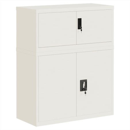 vidaXL Armadio Classificatore Bianco 90x40x110 cm in Acciaio