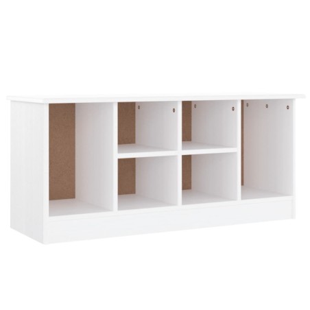 vidaXL Panca Porta Scarpe ALTA Bianca 100x35x45 cm Legno Massello Pino