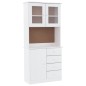 vidaXL Credenza ALTA Bianca 77x35x165 cm in Legno Massello di Pino