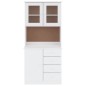 vidaXL Credenza ALTA Bianca 77x35x165 cm in Legno Massello di Pino