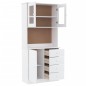 vidaXL Credenza ALTA Bianca 77x35x165 cm in Legno Massello di Pino