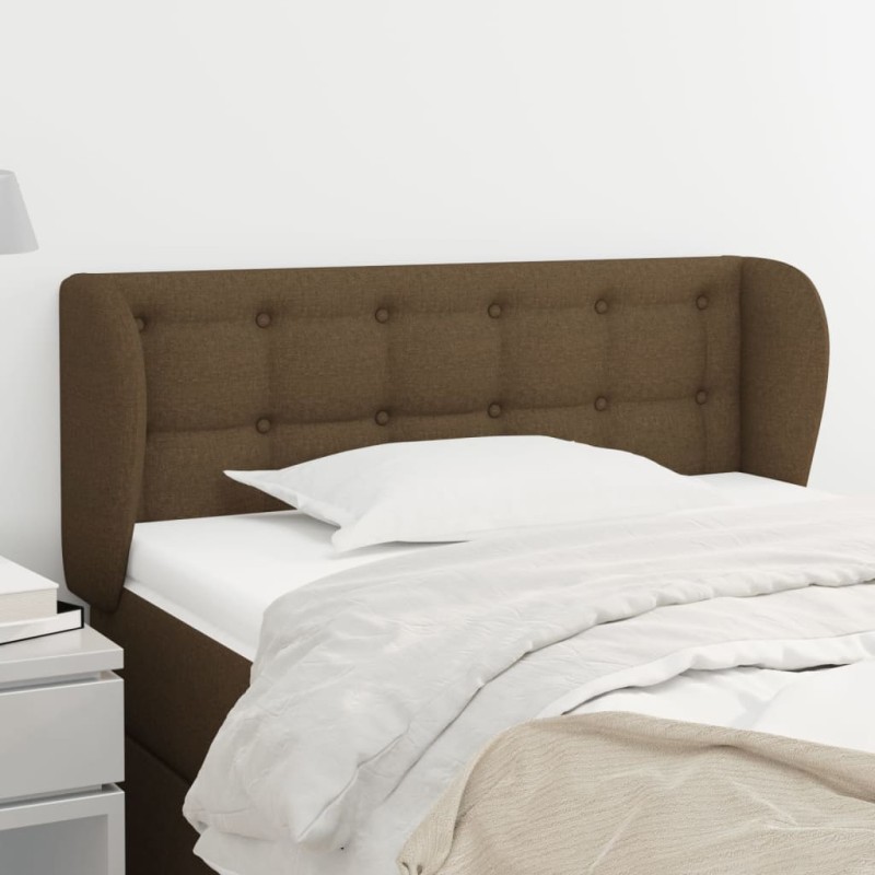 vidaXL Testiera ad Orecchio Marrone Scuro 83x23x78/88 cm in Tessuto vidaXL Testiera ad Orecchio Marrone Scuro 83x23x78/88 cm in Tessuto