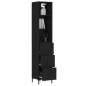 vidaXL Credenza Nera 34,5x34x180 cm in Legno Multistrato vidaXL Credenza Nera 34,5x34x180 cm in Legno Multistrato