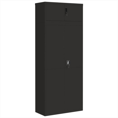 vidaXL Armadio Classificatore Nero 90x40x220 cm in Acciaio