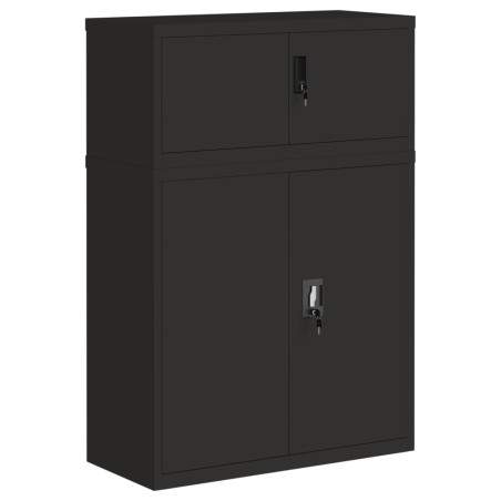 vidaXL Armadio Classificatore Nero 90x40x130 cm in Acciaio