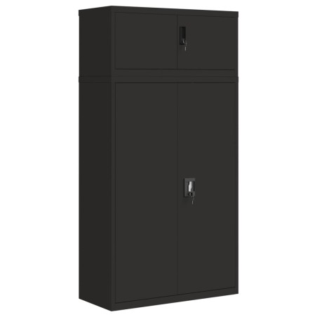 vidaXL Armadio Classificatore Nero 90x40x180 cm in Acciaio