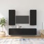 vidaXL Set di Mobili Porta TV 5 pz Nero in Legno Multistrato vidaXL Set di Mobili Porta TV 5 pz Nero in Legno Multistrato