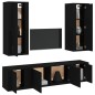 vidaXL Set di Mobili Porta TV 5 pz Nero in Legno Multistrato vidaXL Set di Mobili Porta TV 5 pz Nero in Legno Multistrato