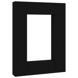 vidaXL Set Mobili Porta TV 8pz Nero in Legno Multistrato