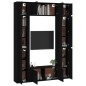 vidaXL Set Mobili Porta TV 8pz Nero in Legno Multistrato vidaXL Set Mobili Porta TV 8pz Nero in Legno Multistrato