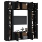 vidaXL Set Mobili Porta TV 8pz Nero in Legno Multistrato vidaXL Set Mobili Porta TV 8pz Nero in Legno Multistrato