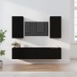 vidaXL Set di Mobili Porta TV 5 pz Nero in Legno Multistrato vidaXL Set di Mobili Porta TV 5 pz Nero in Legno Multistrato