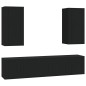 vidaXL Set di Mobili Porta TV 5 pz Nero in Legno Multistrato vidaXL Set di Mobili Porta TV 5 pz Nero in Legno Multistrato