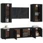 vidaXL Set di Mobili Porta TV 5 pz Nero in Legno Multistrato vidaXL Set di Mobili Porta TV 5 pz Nero in Legno Multistrato