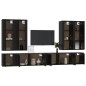 vidaXL Set Mobili Porta TV 8pz Nero in Legno Multistrato vidaXL Set Mobili Porta TV 8pz Nero in Legno Multistrato