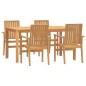 vidaXL Set da Pranzo per Giardino 5 pz in Legno Massello di Teak vidaXL Set da Pranzo per Giardino 5 pz in Legno Massello di Teak