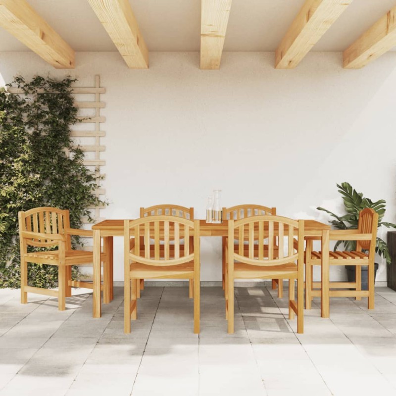 vidaXL Set da Pranzo da Giardino 7 pz in Legno Massello di Teak vidaXL Set da Pranzo da Giardino 7 pz in Legno Massello di Teak