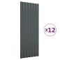 Pannelli per Tetto 12 pz Acciaio Verniciato Antracite 100x36 cm Pannelli per Tetto 12 pz Acciaio Verniciato Antracite 100x36 cm