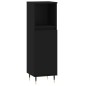 vidaXL Set di Mobili da Bagno 3 pz Nero in Legno Multistrato vidaXL Set di Mobili da Bagno 3 pz Nero in Legno Multistrato