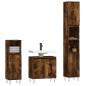 vidaXL Set Mobili da Bagno 3 pz Rovere Fumo in Legno Multistrato vidaXL Set Mobili da Bagno 3 pz Rovere Fumo in Legno Multistrato