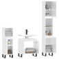 vidaXL Set Mobili da Bagno 3 pz Bianco Lucido in Legno Multistrato vidaXL Set Mobili da Bagno 3 pz Bianco Lucido in Legno Multistrato