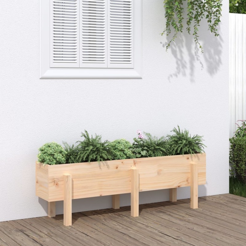 vidaXL Fioriera Rialzata da Giardino 121x30x38 cm Legno Massello Pino vidaXL Fioriera Rialzata da Giardino 121x30x38 cm Legno Massello Pino