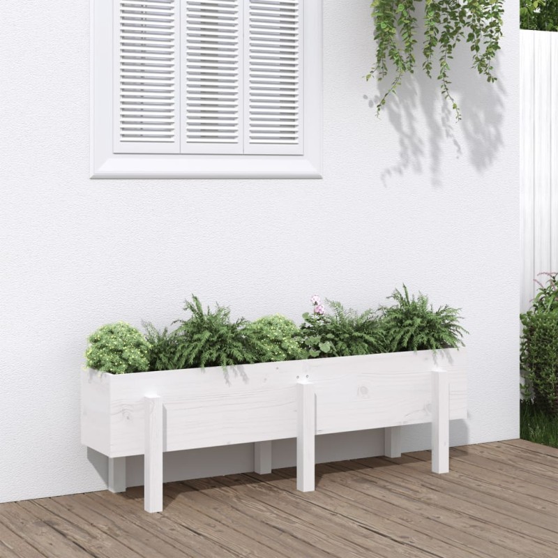 vidaXL Fioriera Rialzata da Giardino Bianca 121x30x38 cm Massello Pino vidaXL Fioriera Rialzata da Giardino Bianca 121x30x38 cm Massello Pino