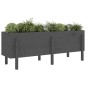 vidaXL Fioriera Rialzata da Giardino Grigia 160x50x57 cm Massello Pino vidaXL Fioriera Rialzata da Giardino Grigia 160x50x57 cm Massello Pino