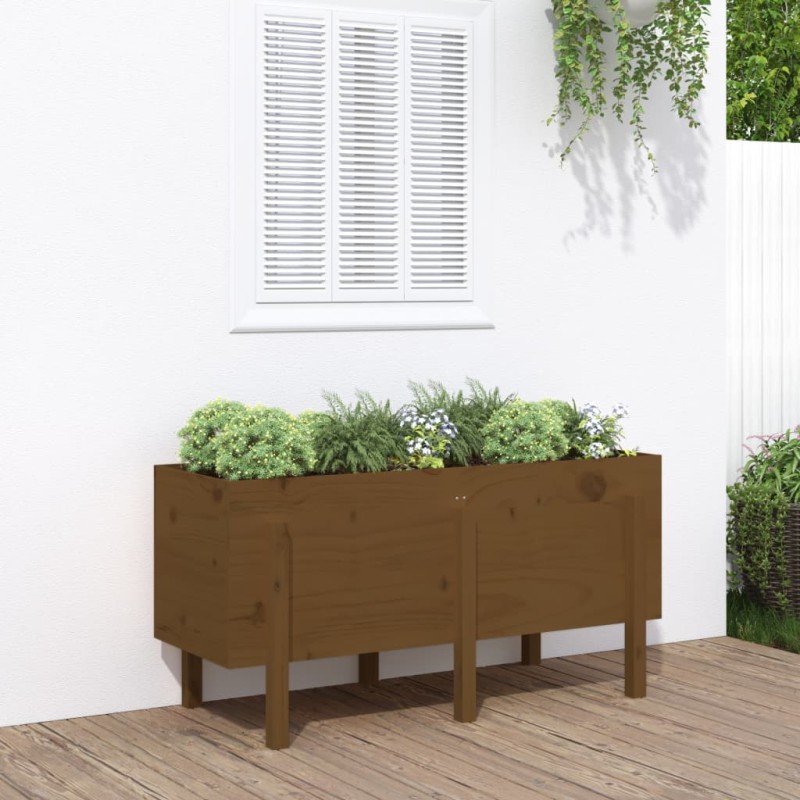 vidaXL Fioriera Rialzata da Giardino Ambra 121x50x57 cm Massello Pino vidaXL Fioriera Rialzata da Giardino Ambra 121x50x57 cm Massello Pino