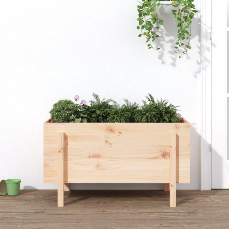 vidaXL Fioriera Rialzata da Giardino 101x50x57 cm Legno Massello Pino vidaXL Fioriera Rialzata da Giardino 101x50x57 cm Legno Massello Pino