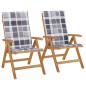 vidaXL Sedie da Giardino Reclinabili con Cuscini 2 pz in Legno di Teak vidaXL Sedie da Giardino Reclinabili con Cuscini 2 pz in Legno di Teak
