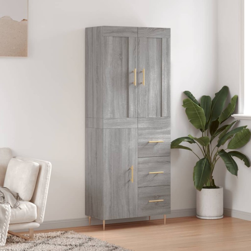 vidaXL Credenza Grigio Sonoma 69,5x34x180 cm in Legno Multistrato vidaXL Credenza Grigio Sonoma 69,5x34x180 cm in Legno Multistrato
