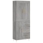 vidaXL Credenza Grigio Sonoma 69,5x34x180 cm in Legno Multistrato vidaXL Credenza Grigio Sonoma 69,5x34x180 cm in Legno Multistrato