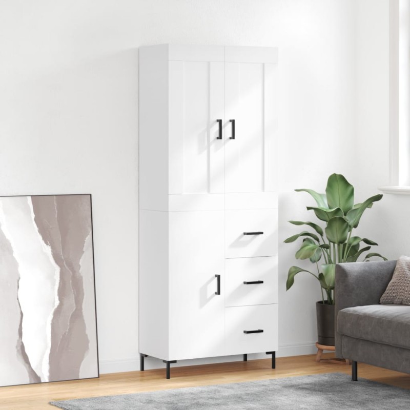 vidaXL Credenza Bianca 69,5x34x180 cm in Legno Multistrato vidaXL Credenza Bianca 69,5x34x180 cm in Legno Multistrato