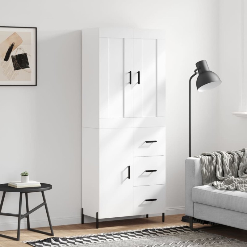 vidaXL Credenza Bianca 69,5x34x180 cm in Legno Multistrato vidaXL Credenza Bianca 69,5x34x180 cm in Legno Multistrato